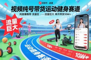 视频号带货运动健身赛道，纯直播推荐，流量巨大，单月带货10W+-致富资源库