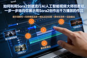 如何利用Sora2创建流行AI人工智能视频大师班，一步一步地向你展示用Sora2创作出千万播放的作品-致富资源库