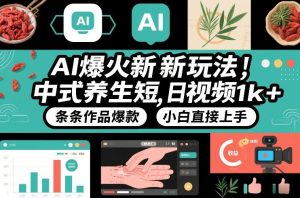 AI爆火新玩法，中式养生短视频，日收益1k+条条作品爆款，小白直接上手，附详细教程-致富资源库