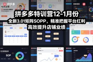 拼多多特训营12-1月份，全新3.01矩阵Sop，精准把握平台红利，高效提升店铺业绩-致富资源库