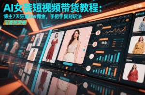 AI女装短视频带货教程:博主7天狂賺2W佣金,手把手复刻玩法,可直接照搬-致富资源库