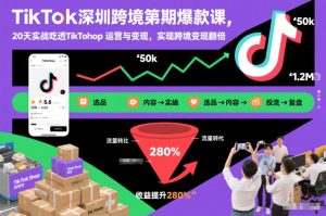 TikTok深圳跨境第2期爆款课,20天实战吃透TikTok Shop运营与变现,实现跨境变现翻倍-致富资源库