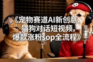 宠物赛道AI新创意,猫狗对话短视频,爆款涨粉sop全流程-致富资源库